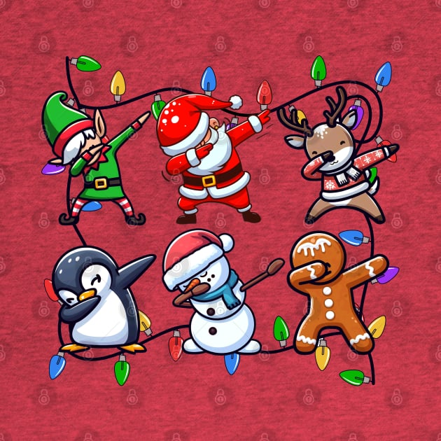 Dab Dancing Christmas Tree Lights Squad by Etopix